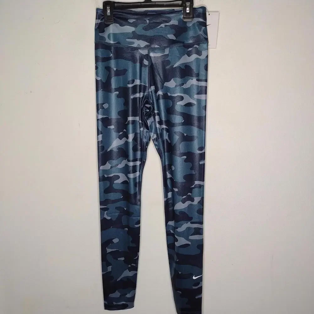NWT Nike Women's Blue Camouflage Leggings Size Small